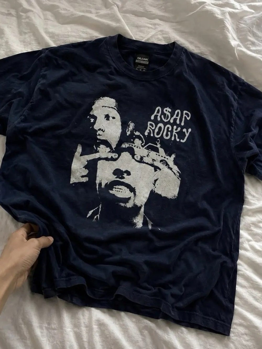 Gildan Navy Blue ASAP Rocky Graphic Tee